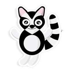 raccoon sticker vector