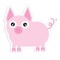Obraz na płótnie Canvas sticker pig vector