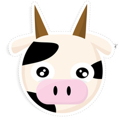 sticker cow vector