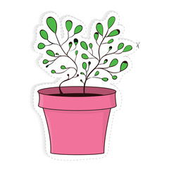 sticker plant vector