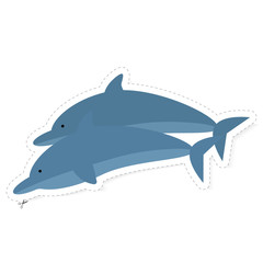 dolphin sticker vector