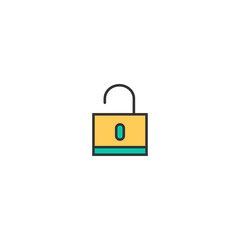 Locked icon design. Essential icon vector design