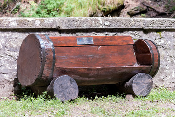 Bench carved from a trunk