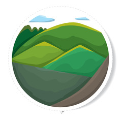 sticker mountain vector
