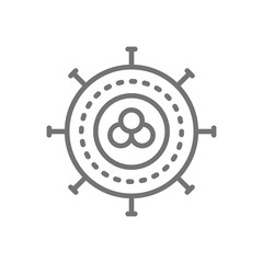 Cancer cell, virus, infection, oncology line icon.