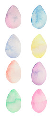 Set of watercolor Easter eggs