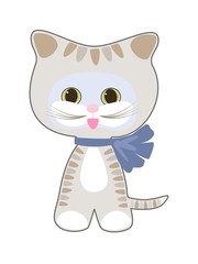 striped kitten with bow