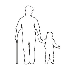 Adult goes with child holding hand