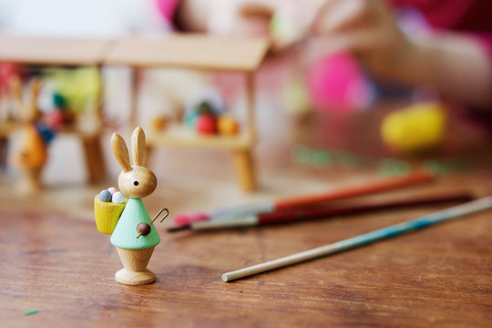wooden easter bunny