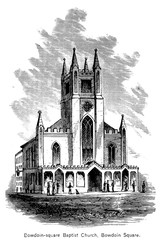 Fototapeta premium Boston city. Engraving illustration