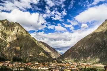Peruvian village in a mountain gorge