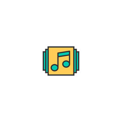Music player icon design. Essential icon vector design