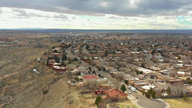 Aerial drone footage Tijeras Heights Albuquerque New Mexico 4k