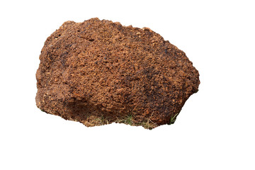 Laterite : Laterite is a soil and rock type rich in iron and aluminium and is commonly considered to have formed in hot and wet tropical areas. isolated on white background