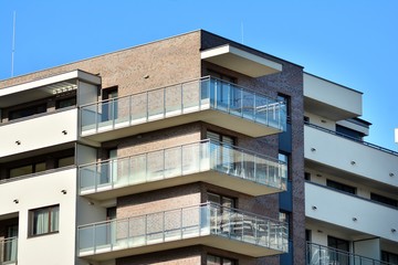 Contemporary residential building exterior in the daylight