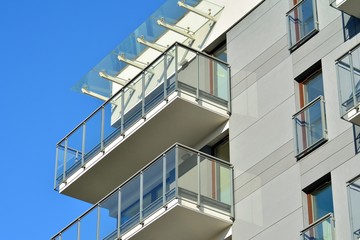 Contemporary residential building exterior in the daylight