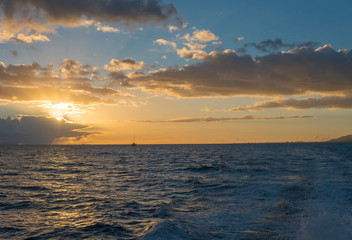 Naklejka premium sunset over the sea