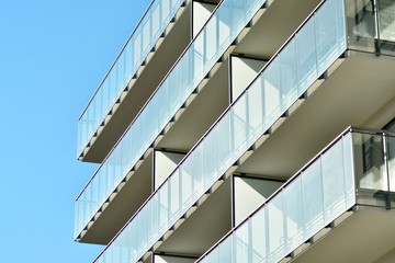 Contemporary residential building exterior in the daylight