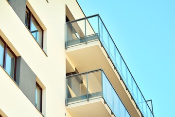 Contemporary residential building exterior in the daylight