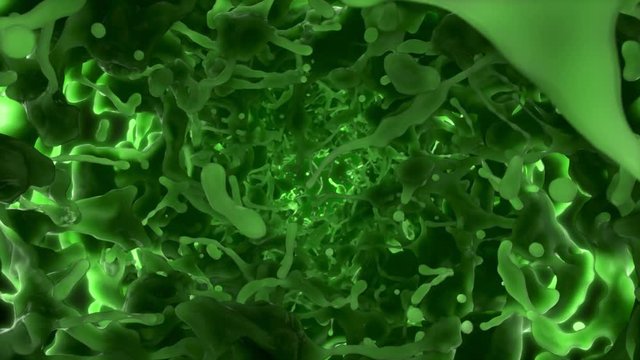 Colorful tunnel slime flow simulation with alpha channel, ProRes 4444 Codec