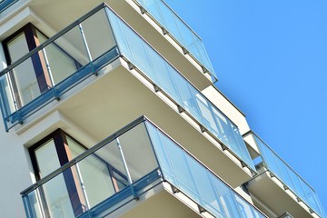 Contemporary residential building exterior in the daylight