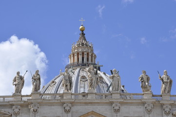 Fototapeta na wymiar Detail on a Church in Vatican City, Rome, Italy