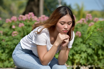 Fototapeta premium A Sad Adult Female