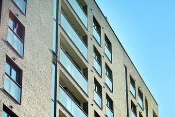 Contemporary residential building exterior in the daylight