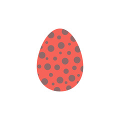 Easter pink egg with a pattern of circles. Happy easter vector illustration. Vector illustration isolated on white background.