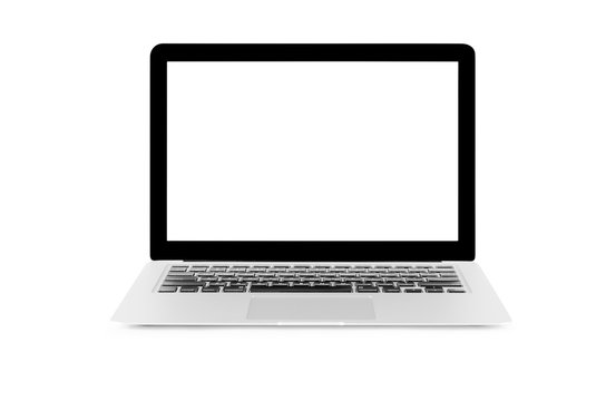 modern laptop computer isolated on the white background