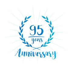 95 years anniversary celebration logo. Anniversary watercolor design template. Vector and illustration.