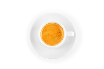 coffee cup over white background