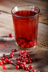 cranberry drink in a glass