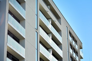 Contemporary residential building exterior in the daylight