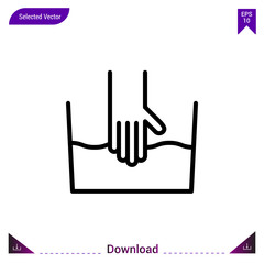 hand-wash laundry vector icon. Best modern, simple, isolated,laundry. flat icon for website design or mobile applications, UI / UX design vector format
