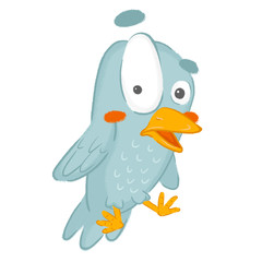 Blue bird is surprised