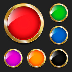 Glossy gold Buttons