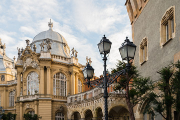 Courtyard of the Vadahunyad Castle in Budapest, Hungary