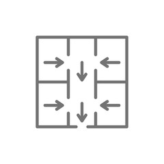 Evacuation plan, emergency evacuation sign line icon.