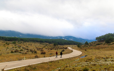 Fototapeta premium walking boys in the nature