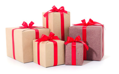 Gift boxes, gifts on a white background isolated.