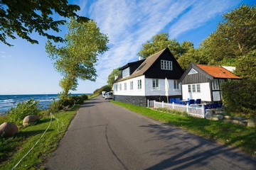 Fototapeta na wymiar View of fishing hamlet on west coast of Bornholm island, Helligpeder, Denmark