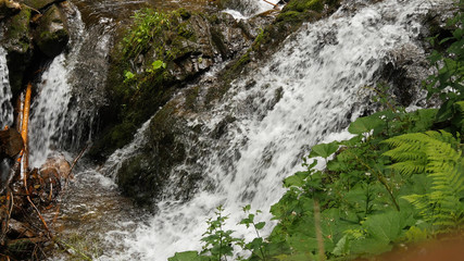 Water flow close up at small water fall