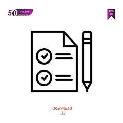 Outline contract icon. contract icon vector isolated on white background.marketing . Graphic design, mobile application,professions icons 2019 year, user interface. Editable stroke. EPS10 format