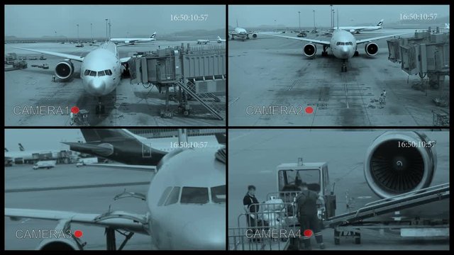 POV From a Security Camera at the Airport