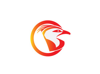Eagle head in a circle for logo design illustration