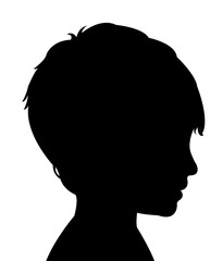 a boy head silhouette vector