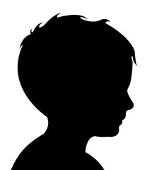 a boy head silhouette vector