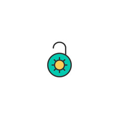 Unlocked icon design. Essential icon vector design