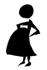 筆絵　妊婦のシルエット